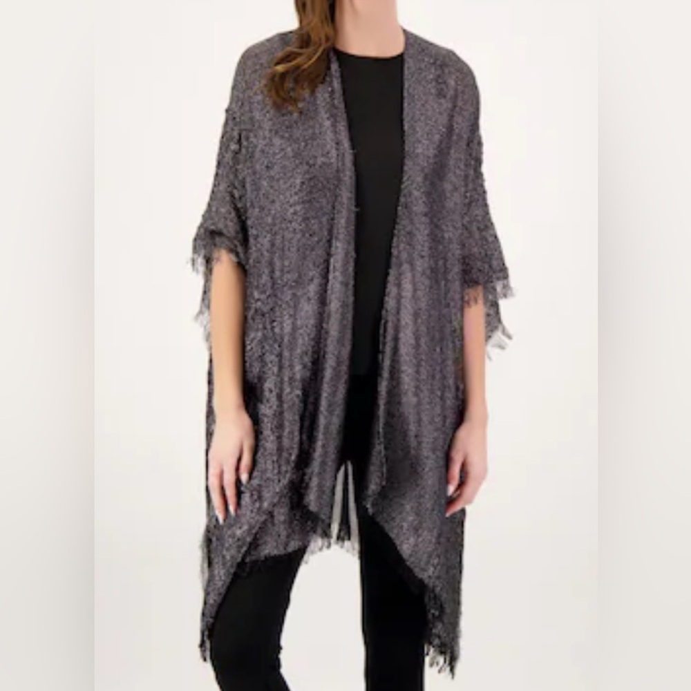Steve Madden Shimmering Black Ruana